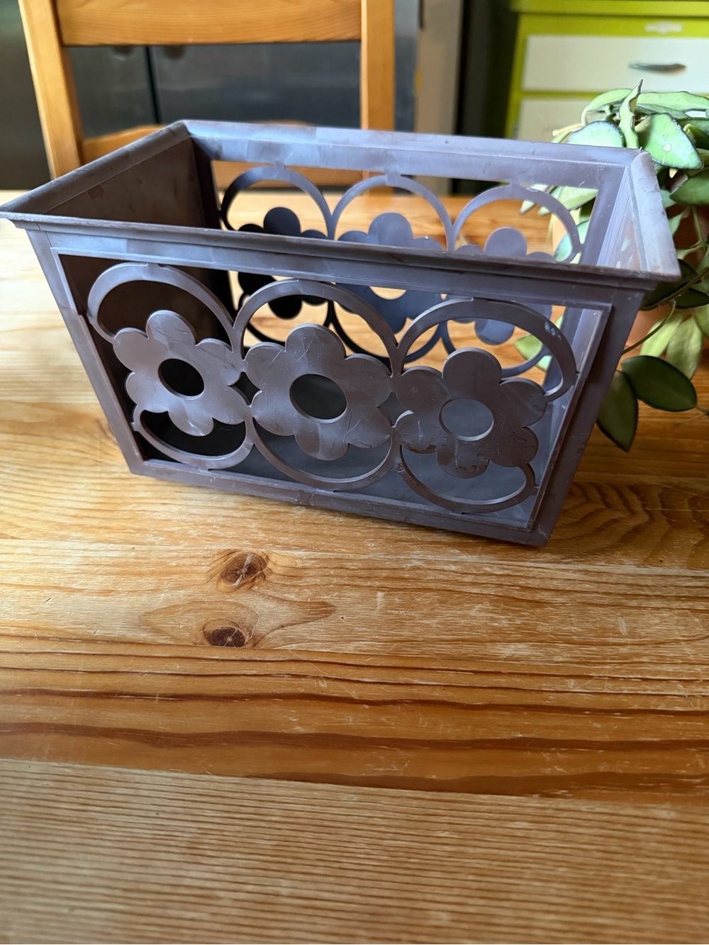 Vintage Flower Bin Basket